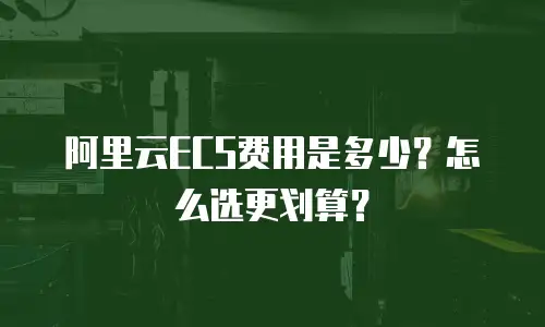 阿里云ECS费用是多少？怎么选更划算？