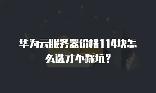 华为云服务器价格114块怎么选才不踩坑？