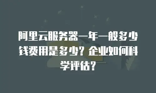阿里云服务器一年一般多少钱费用是多少？企业如何科学评估？
