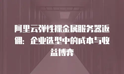 阿里云弹性裸金属服务器返佣：企业选型中的成本与收益博弈