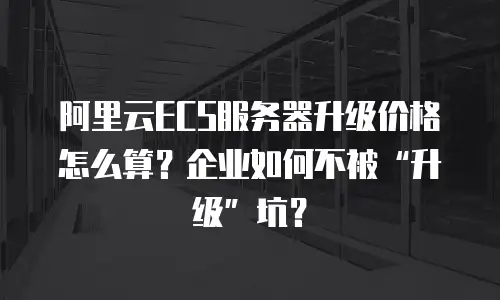 阿里云ECS服务器升级价格怎么算？企业如何不被&ldquo;升级&rdquo;坑？
