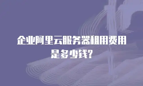 企业阿里云服务器租用费用是多少钱？