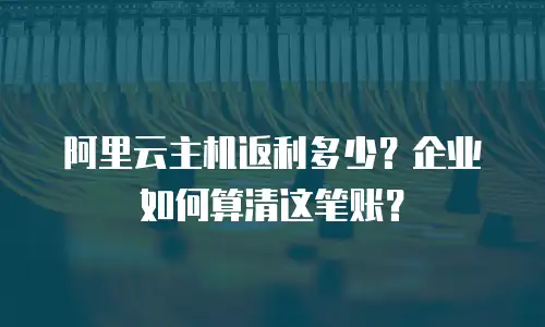 阿里云主机返利多少？企业如何算清这笔账？