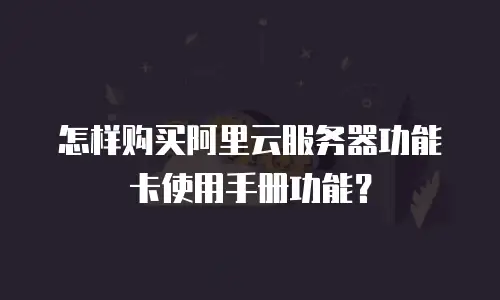 怎样购买阿里云服务器功能卡使用手册功能？