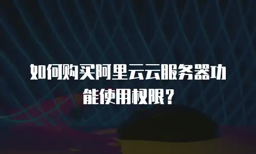 如何购买阿里云云服务器功能使用权限？