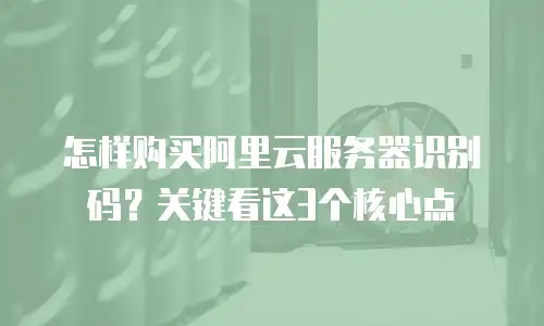 怎样购买阿里云服务器识别码？关键看这3个核心点