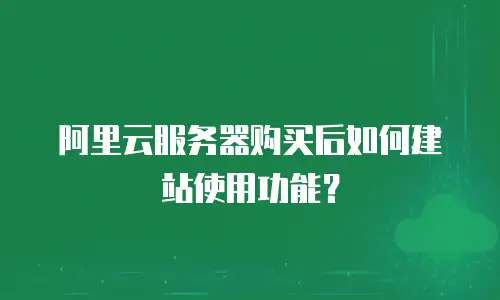阿里云服务器购买后如何建站使用功能？