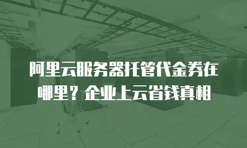 阿里云服务器托管代金券在哪里？企业上云省钱真相