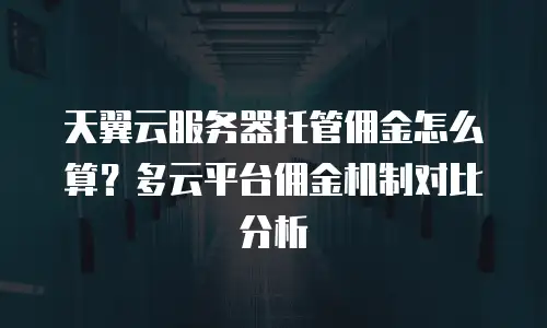天翼云服务器托管佣金怎么算？多云平台佣金机制对比分析