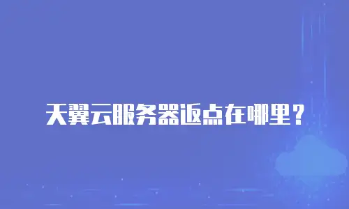 天翼云服务器返点在哪里？