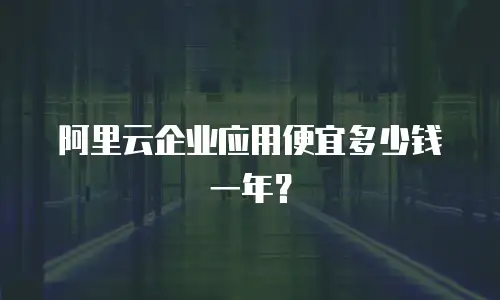 阿里云企业应用便宜多少钱一年？