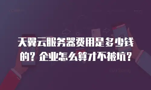 天翼云服务器费用是多少钱的？企业怎么算才不被坑？