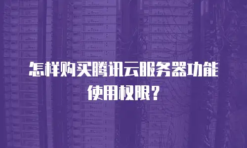 怎样购买腾讯云服务器功能使用权限？