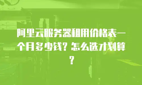 阿里云服务器租用价格表一个月多少钱？怎么选才划算？