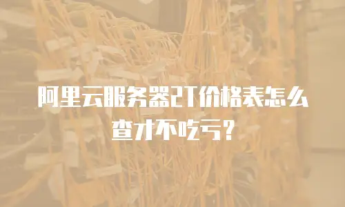 阿里云服务器2T价格表怎么查才不吃亏？