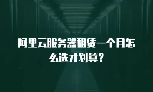 阿里云服务器租赁一个月怎么选才划算？