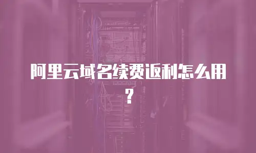 阿里云域名续费返利怎么用？