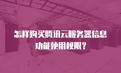 怎样购买腾讯云服务器信息功能使用权限？