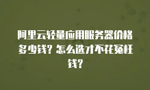 阿里云轻量应用服务器价格多少钱？怎么选才不花冤枉钱？