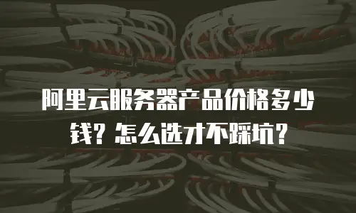 阿里云服务器产品价格多少钱？怎么选才不踩坑？