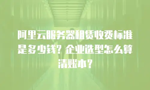 阿里云服务器租赁收费标准是多少钱？企业选型怎么算清账本？