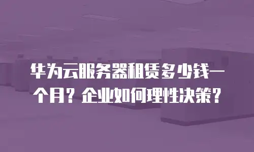 华为云服务器租赁多少钱一个月？企业如何理性决策？