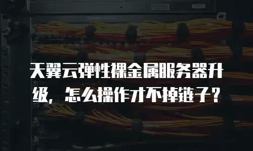 天翼云弹性裸金属服务器升级，怎么操作才不掉链子？