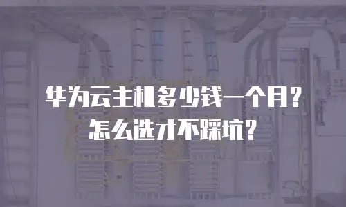华为云主机多少钱一个月？怎么选才不踩坑？