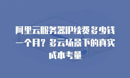 阿里云服务器IP续费多少钱一个月？多云场景下的真实成本考量