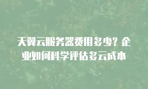 天翼云服务器费用多少？企业如何科学评估多云成本