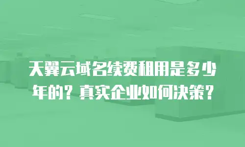 天翼云域名续费租用是多少年的？真实企业如何决策？