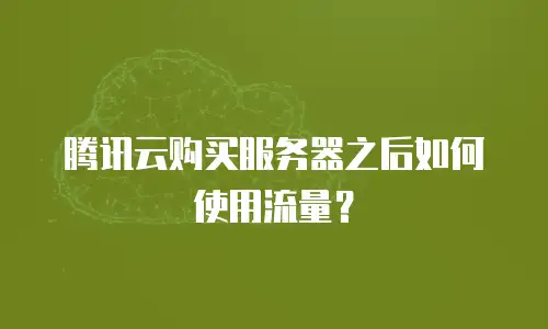 腾讯云购买服务器之后如何使用流量？