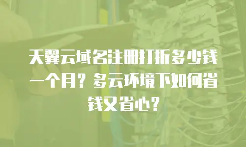 天翼云域名注册打折多少钱一个月？多云环境下如何省钱又省心？