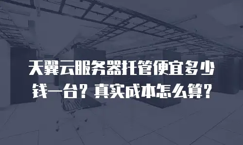 天翼云服务器托管便宜多少钱一台？真实成本怎么算？
