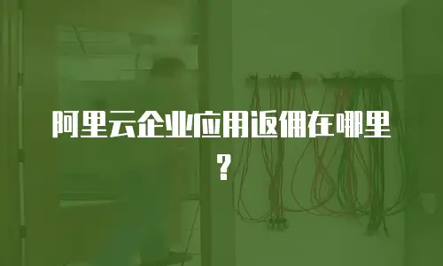 阿里云企业应用返佣在哪里？