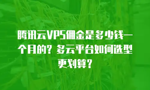 腾讯云VPS佣金是多少钱一个月的？多云平台如何选型更划算？