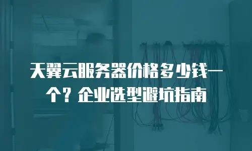 天翼云服务器价格多少钱一个？企业选型避坑指南