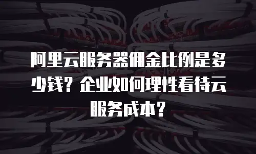 阿里云服务器佣金比例是多少钱？企业如何理性看待云服务成本？