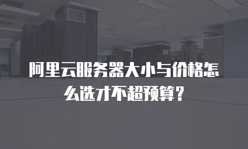 阿里云服务器大小与价格怎么选才不超预算？