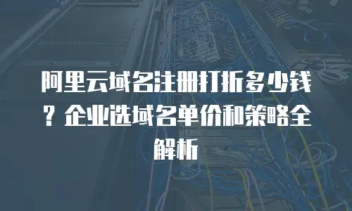 阿里云域名注册打折多少钱？企业选域名单价和策略全解析