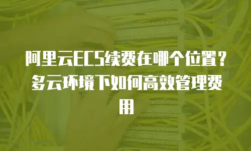 阿里云ECS续费在哪个位置？多云环境下如何高效管理费用