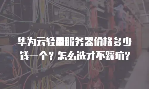 华为云轻量服务器价格多少钱一个？怎么选才不踩坑？