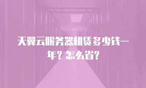 天翼云服务器租赁多少钱一年？怎么省？