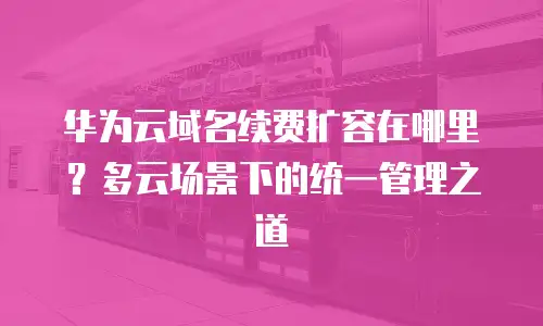 华为云域名续费扩容在哪里？多云场景下的统一管理之道