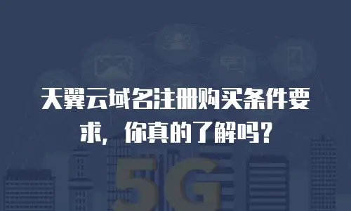 天翼云域名注册购买条件要求，你真的了解吗？