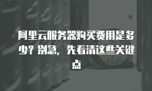 阿里云服务器购买费用是多少？别急，先看清这些关键点
