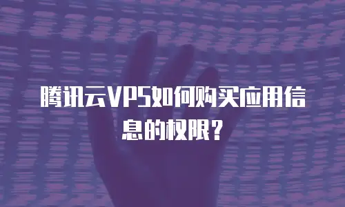 腾讯云VPS如何购买应用信息的权限？