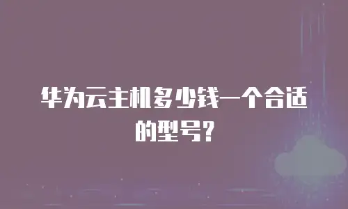 华为云主机多少钱一个合适的型号？