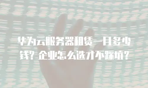 华为云服务器租赁一月多少钱？企业怎么选才不踩坑？