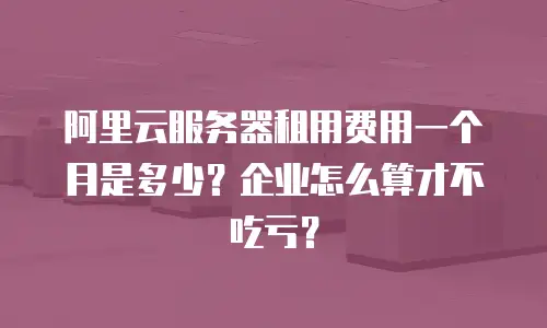 阿里云服务器租用费用一个月是多少？企业怎么算才不吃亏？